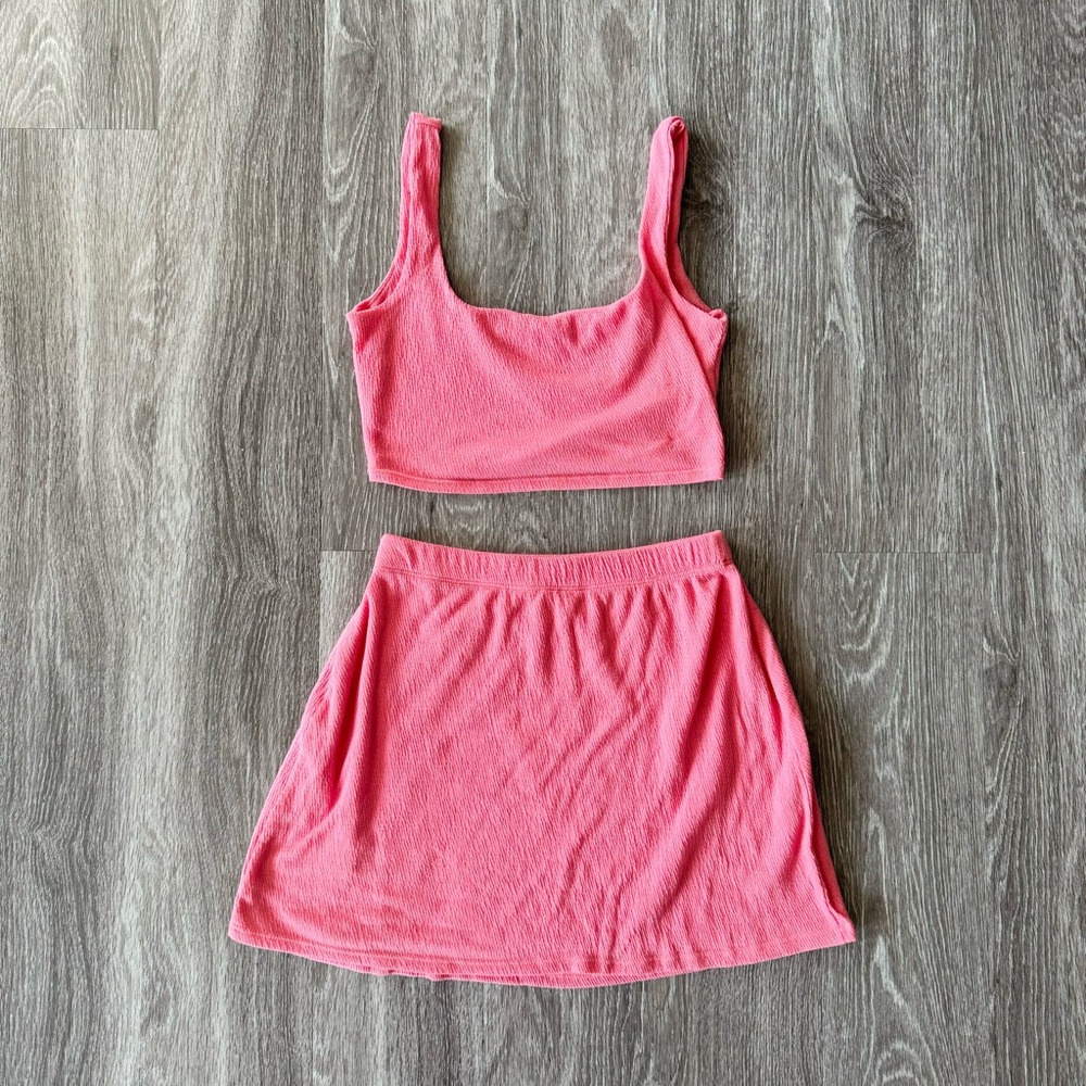 Reformation Pink Skirt Set